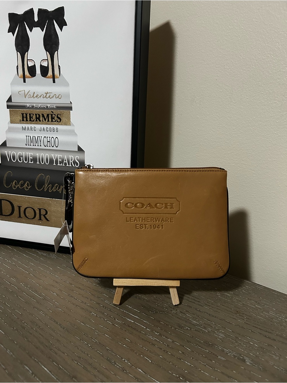 Coach Leatherware Charter Wristlet Tan Zip Pouch NWT - Picture 1 of 14